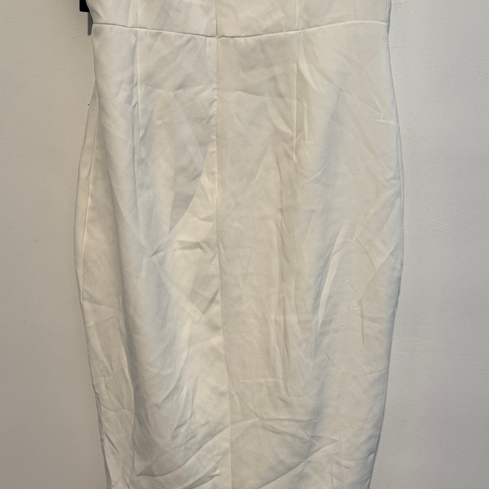 White One-Shoulder Ruffle Midi Dress - Picture 8 of 15